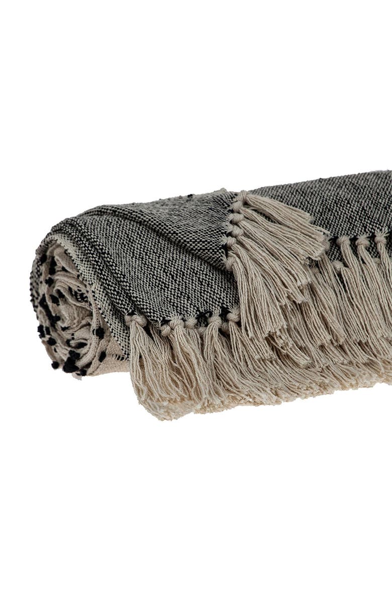 PARKLAND COLLECTION Alia Eclectic Beige 52" x 67" Woven Handloom Throw, Alternate, color, Beige
