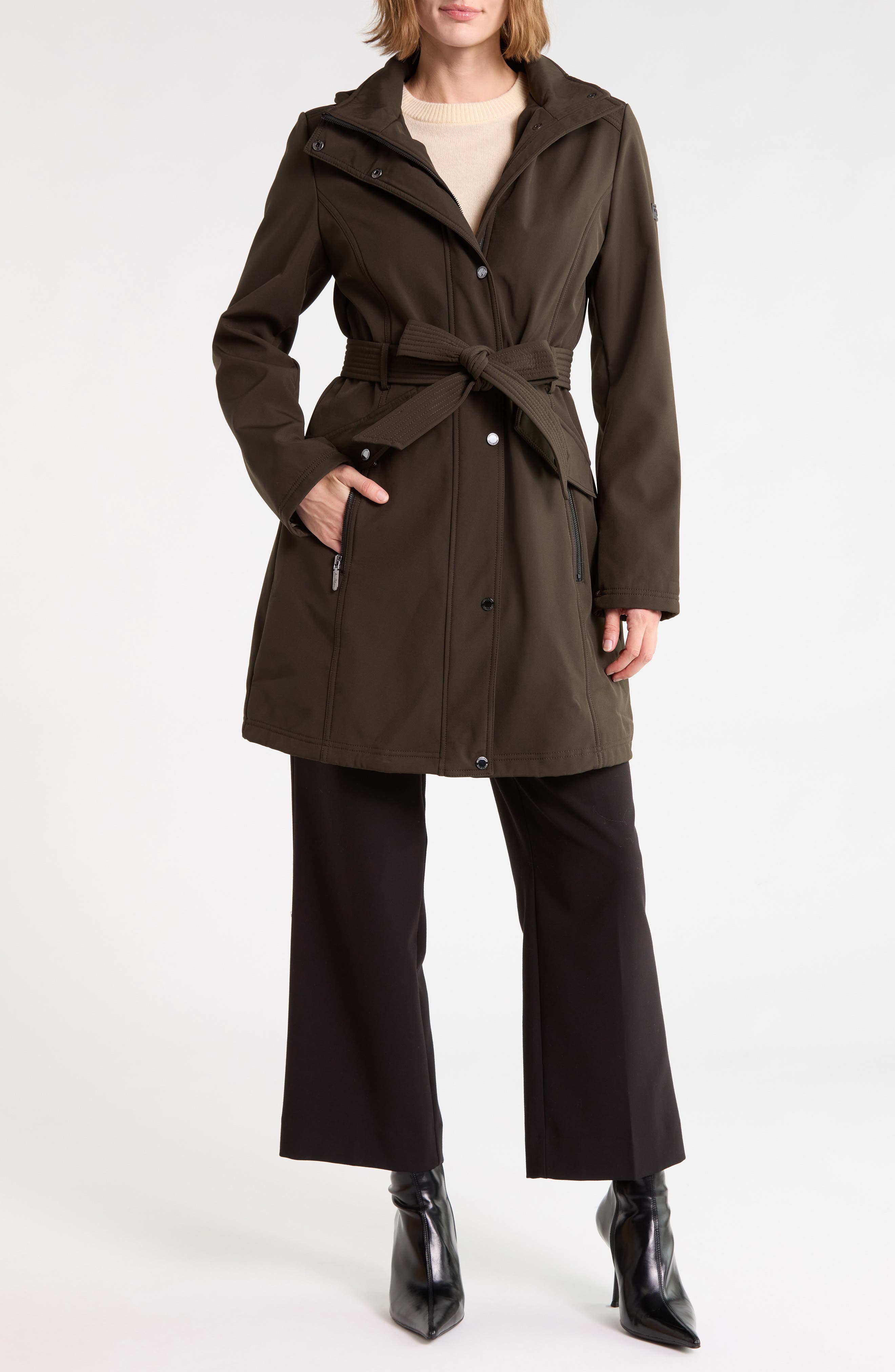 Belted Hooded Softshell Anorak