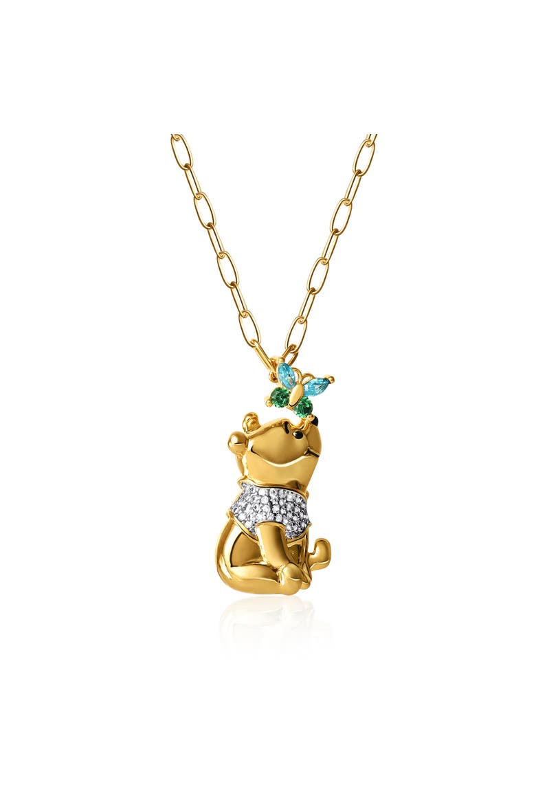 Winnie the Pooh Gold-Plated Butterfly Chain, 18'', Main, color, Gold