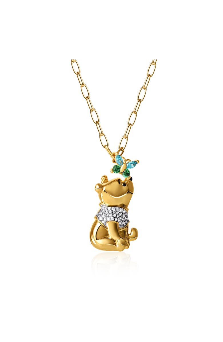 Disney Winnie the Pooh Gold-Plated Butterfly Chain, 18'', Main, color, Gold