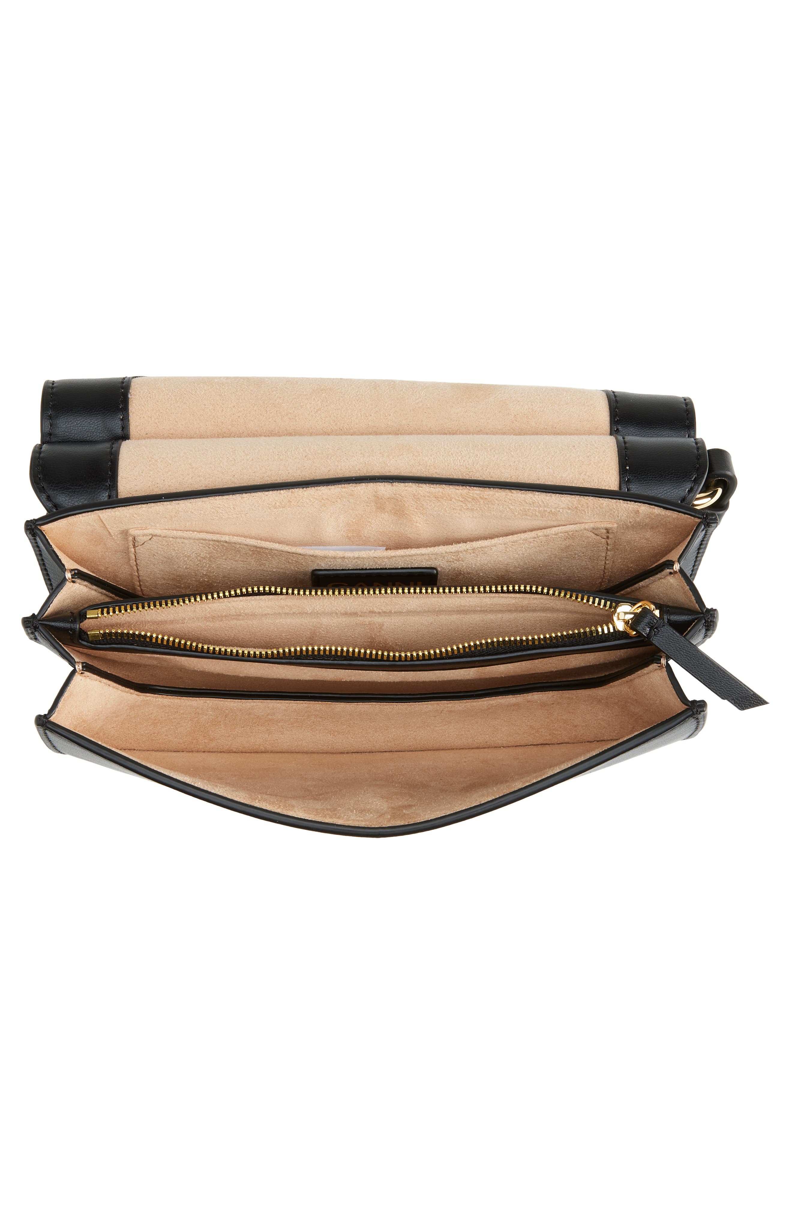 Ganni Apo-G Leather Crossbody Bag, Alternate, color, 