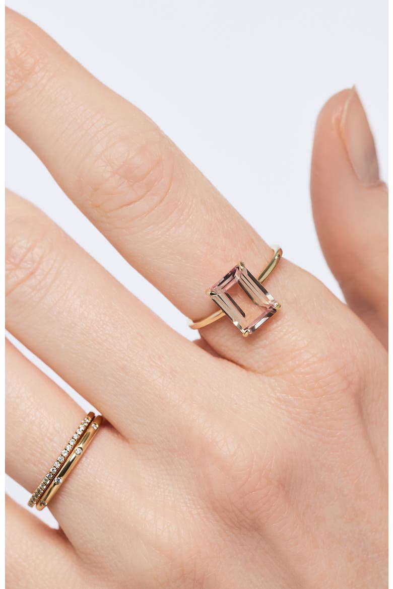 Solid Yellow Gold - Light Pink Sapphire Spritz Ring, Alternate, color, Pink