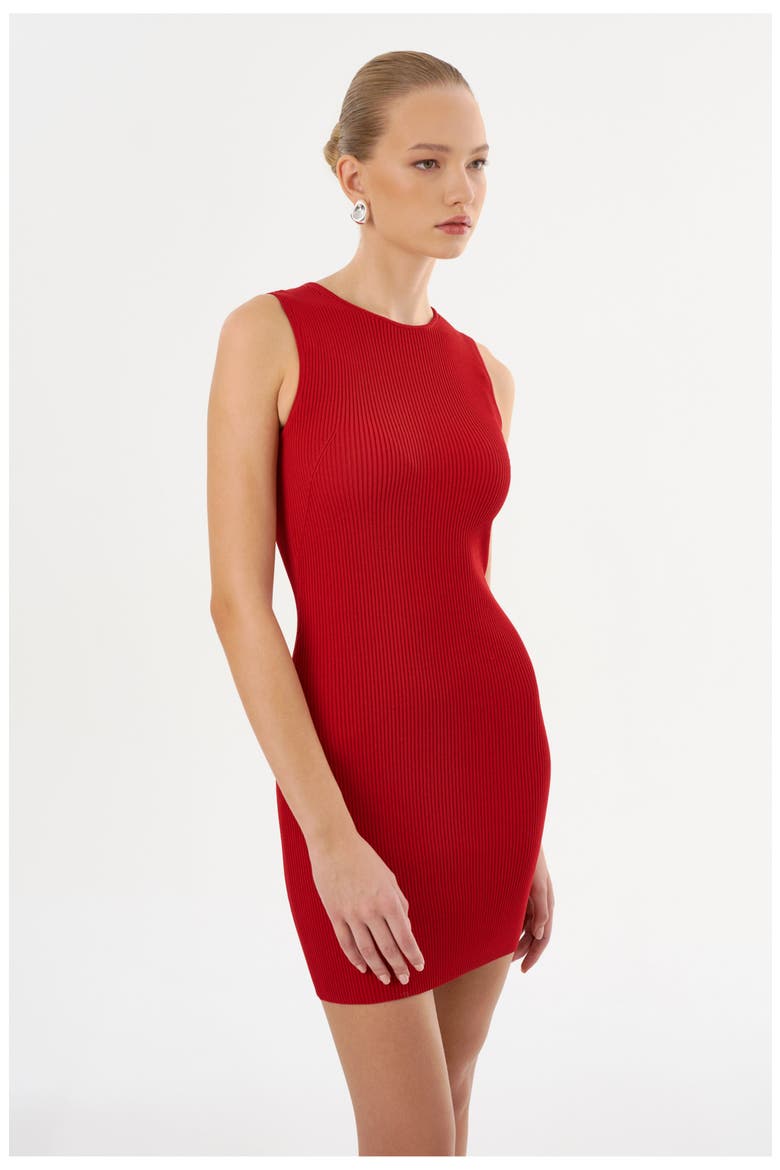 SHAY | Rib Knit Mini Dress, Alternate, color, Red