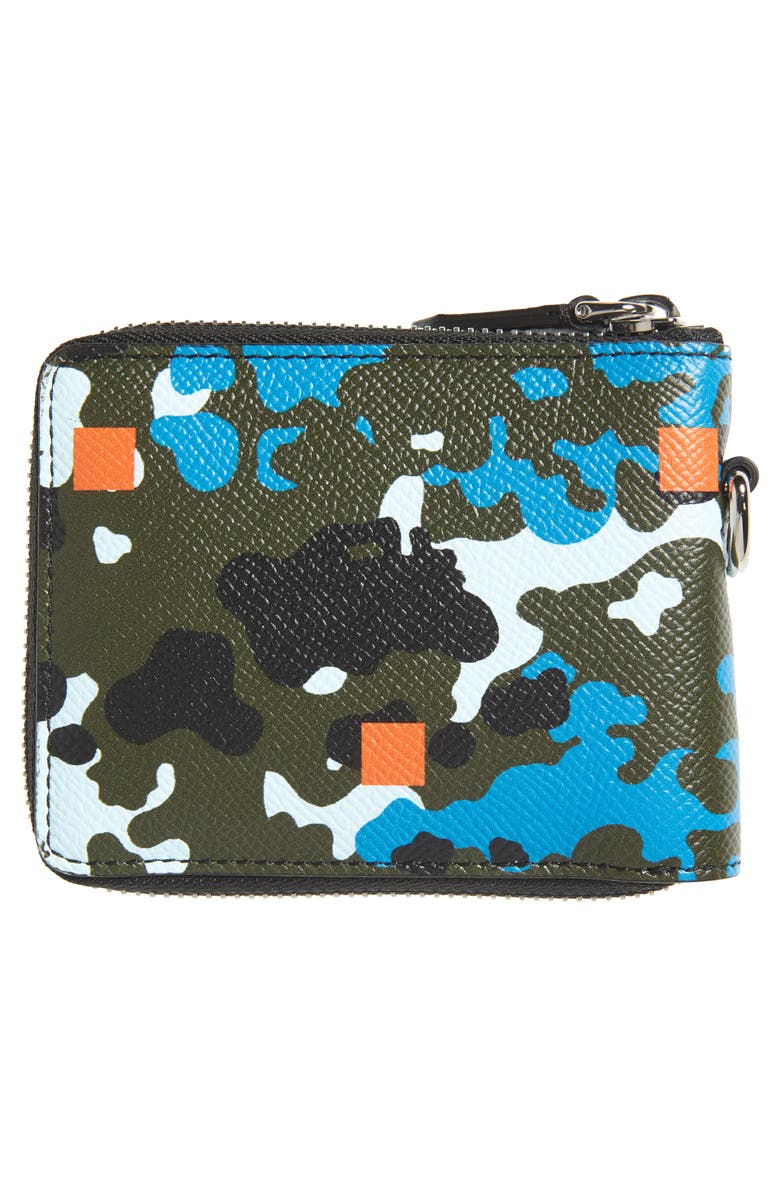 Burberry Daniels Camo Zip Around Leather Wallet, Alternate, color, 