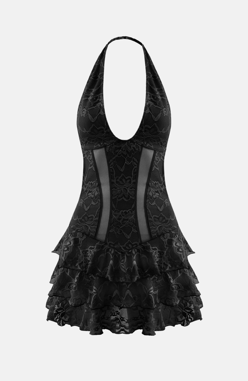 Ow Collection Eleanor Mini Dress In Black