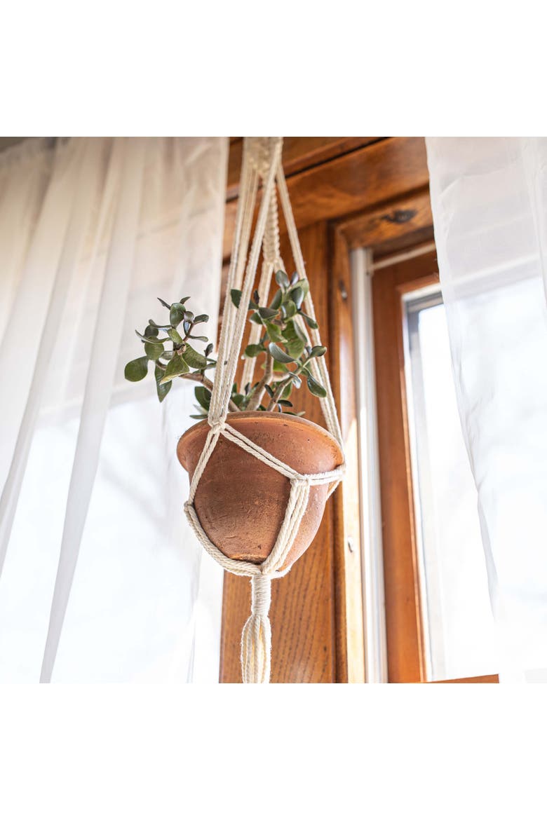 Macrame White Cotton Plant Hanger Rope 47", Alternate, color, White