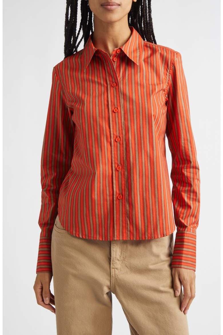 Innota Piccolo Stretch Cotton Shirt, Main, color, ORANGE