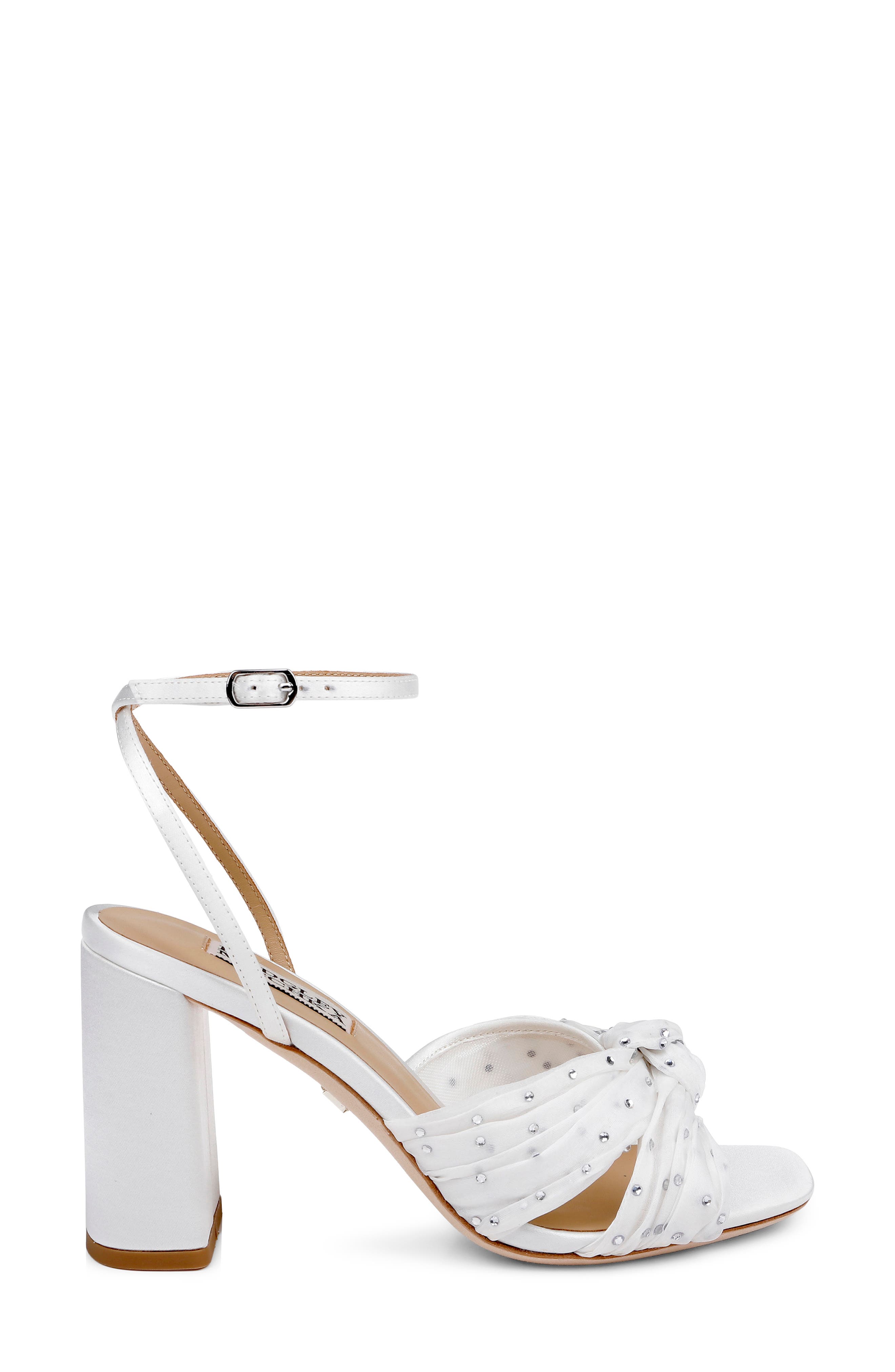 Badgley Mischka Collection Wila Ankle Strap Sandal, Alternate, color, White Satin