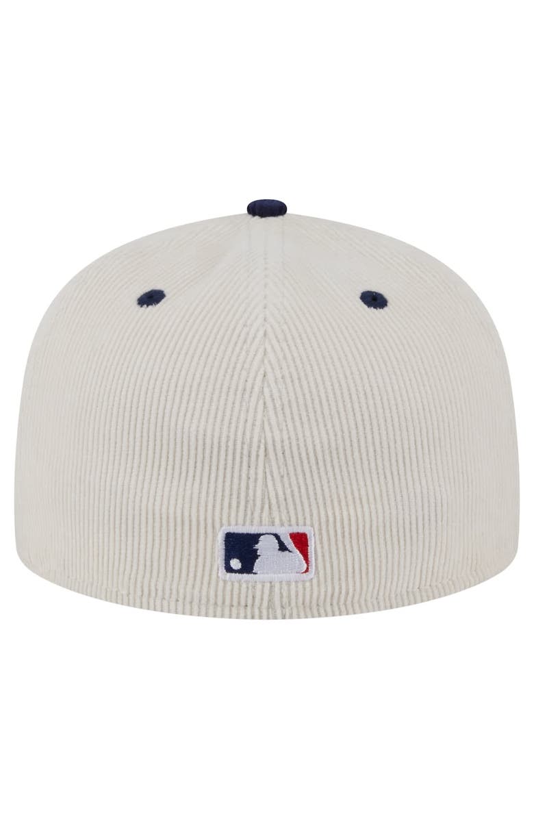 New Era Men's New Era Cream/Navy Milwaukee Brewers Two-Tone Corduroy 59FIFTY Fitted Hat, Alternate, color, 