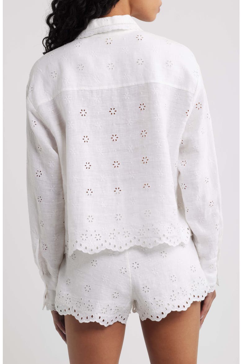 Delano Eyelet Linen Shirt, Alternate, color, OPTIC WHITE