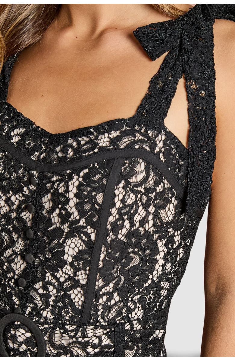 Coast Lace Bow Shoulder Maxi Dress, Alternate, color, Black