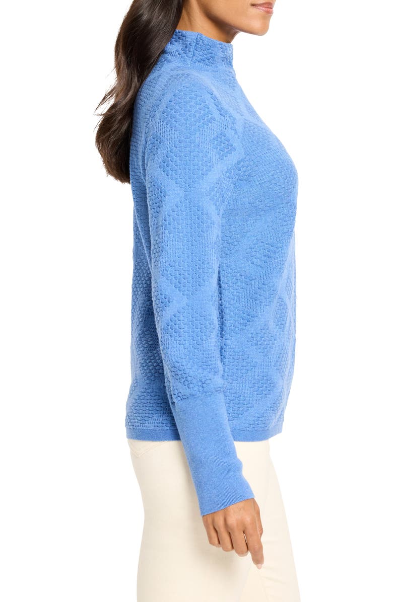 NIC+ZOE Diamond Stitch Funnel Neck Sweater, Alternate, color, Mineral