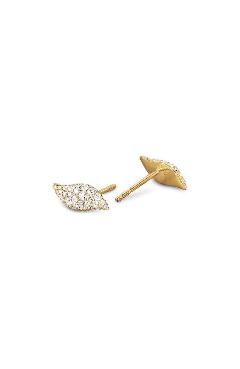 David Yurman Petite Pavé Flute Stud Earrings in 18K Yellow Gold with Diamonds, Alternate, color, 18K Gold