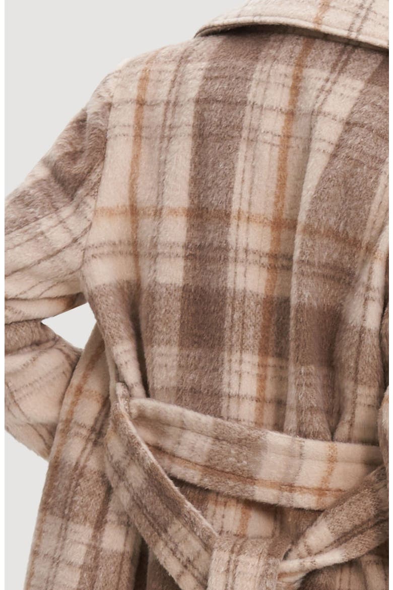 Katja Vegan Wool Plaid Coat, Alternate, color, OAT
