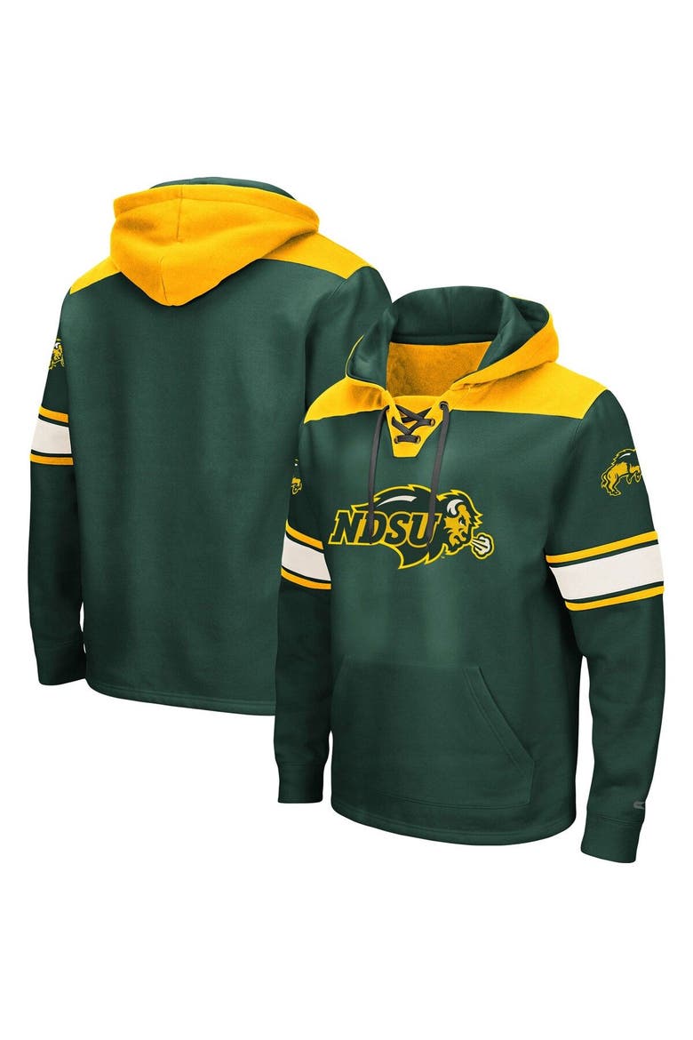 Men's Colosseum Green NDSU Bison 2.0 Lace-Up Pullover Hoodie, Main, color, Green