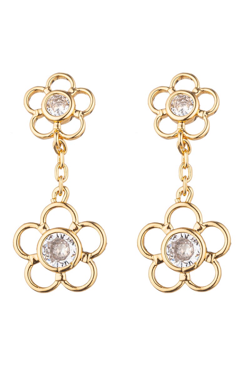 Daisy Drop Earrings, Main, color, GOLD