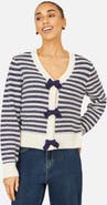Yumi Stripe With Bow Detail Cardigan