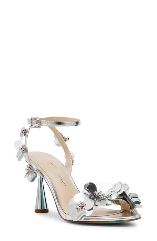 Shop Betsey Johnson Arlo Ankle Strap Sandal In Silver