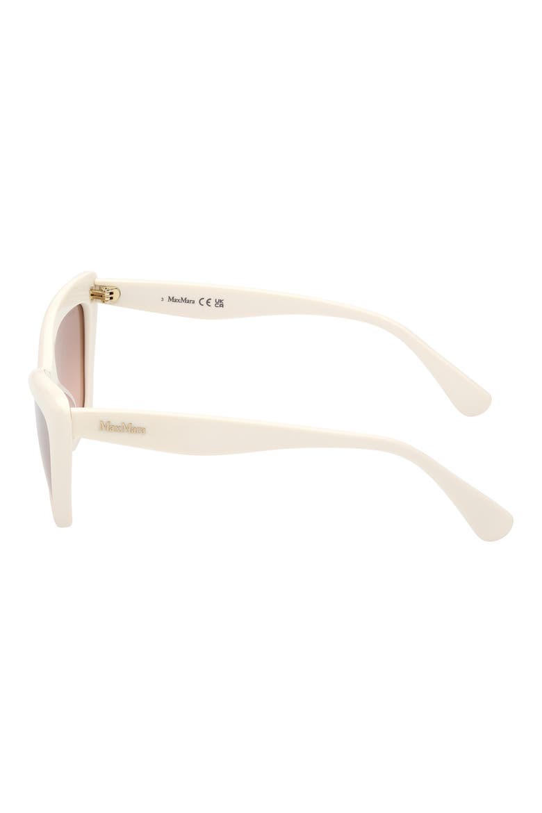57mm Cat Eye Sunglasses, Alternate, color, WHITE / BROWN MIRROR