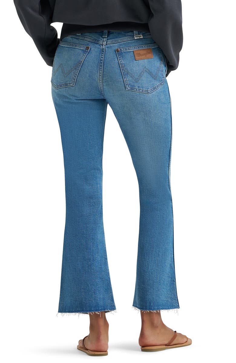 Wrangler Raw Hem High Waist Kick Flare Jeans, Alternate, color,