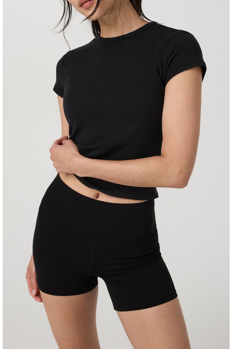 Everyday Cotton Stretch T-Shirt, Main, color, BLACK