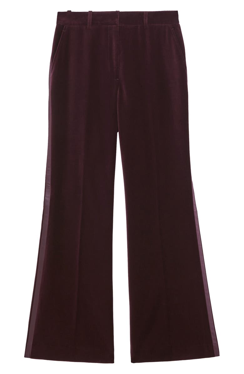 Reiss Elia Satin Stripe Velvet Flare Pants, Alternate, color, Burgundy
