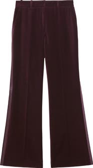 Reiss Elia Satin Stripe Velvet Flare Pants