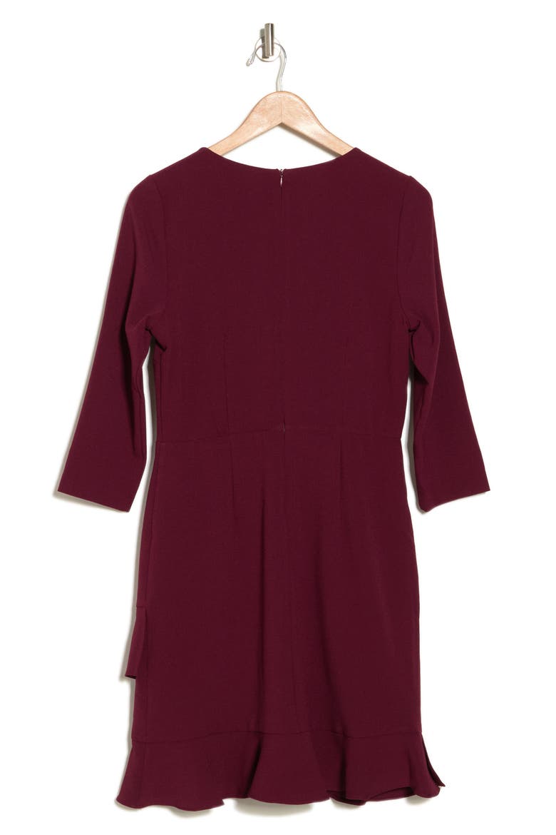 Ruffle Hem Sheath Dress, Alternate, color, WINE