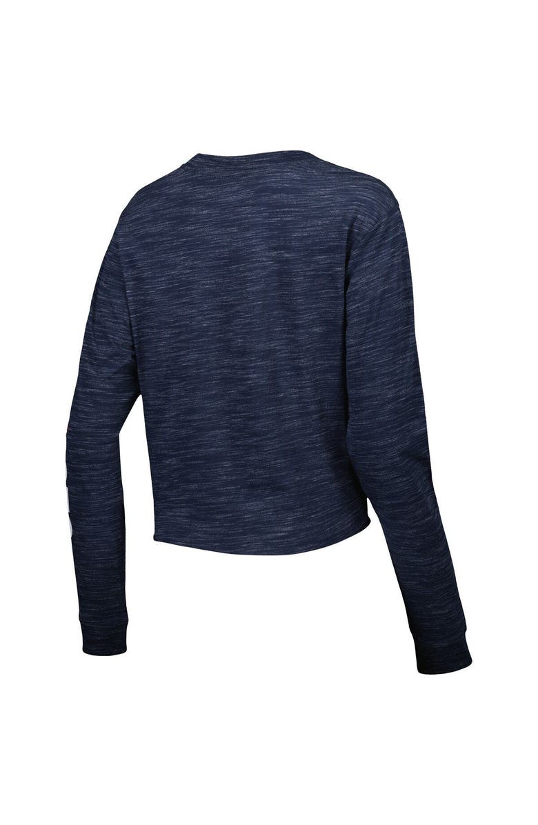 New Era Women's New Era Navy New England Patriots Crop Long Sleeve T-Shirt, Alternate, color, 