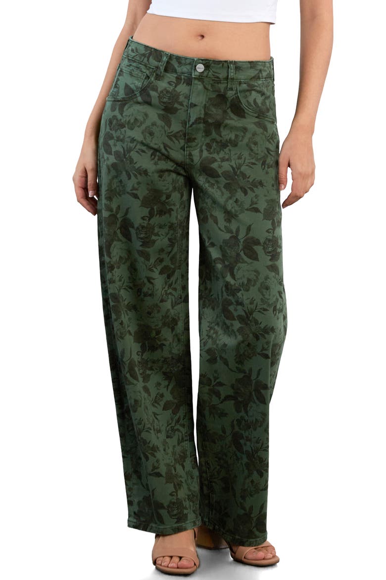 Lazy Day Relaxed Wide Leg Jeans, Main, color, GREEN GARDEN