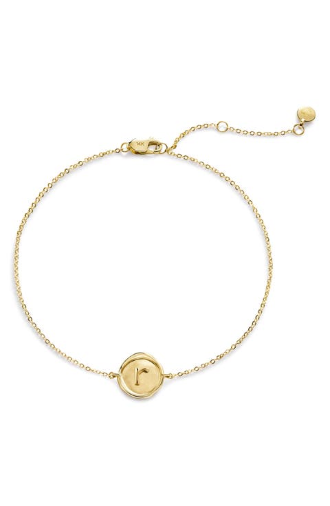 Initial Stamp Charm Bracelet