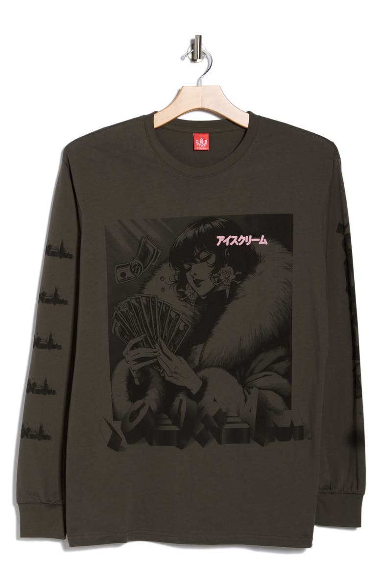 ICECREAM Count Em Long Sleeve Cotton Graphic T-Shirt, Alternate, color, Beluga