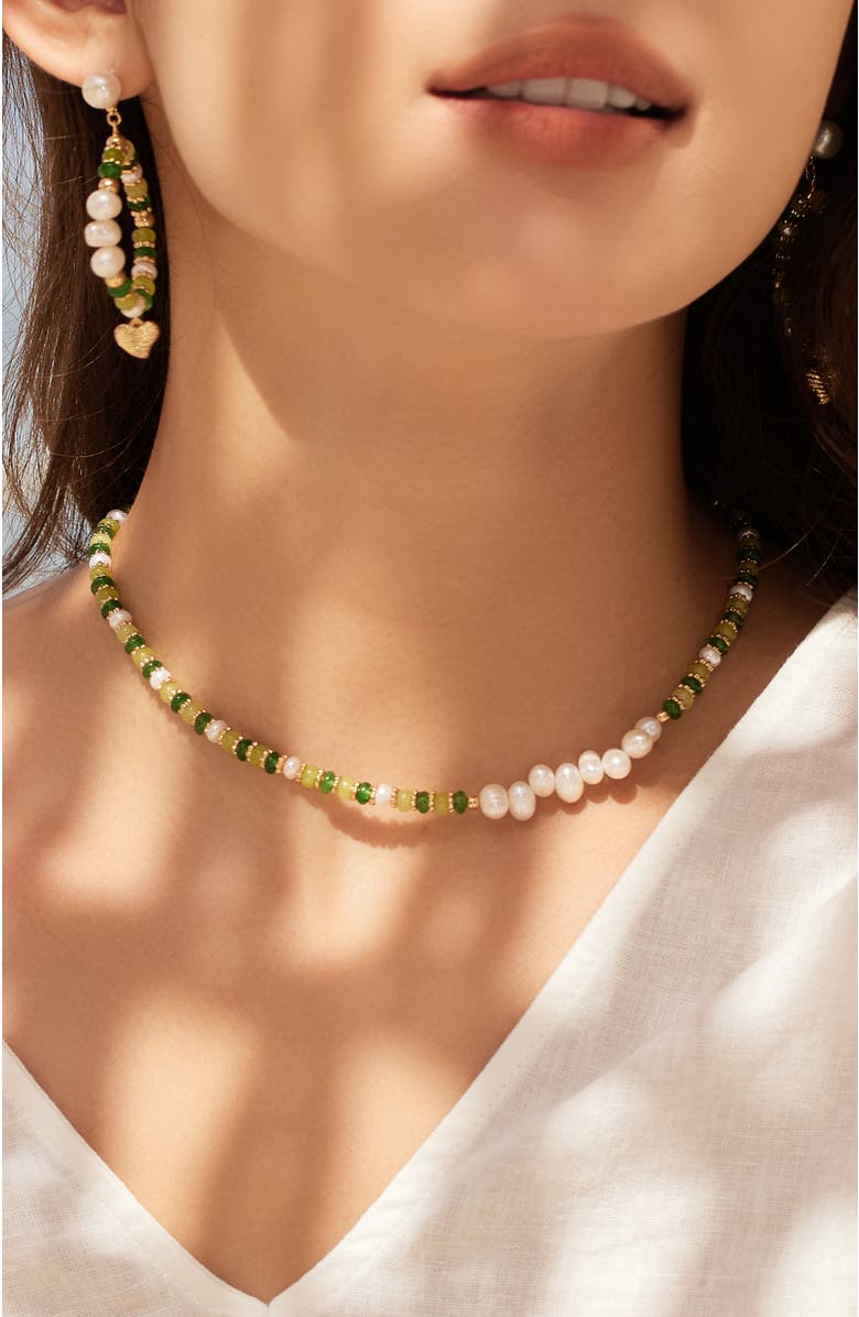 RC RETRO CHIC Thetis Necklace, Alternate, color, Green & White