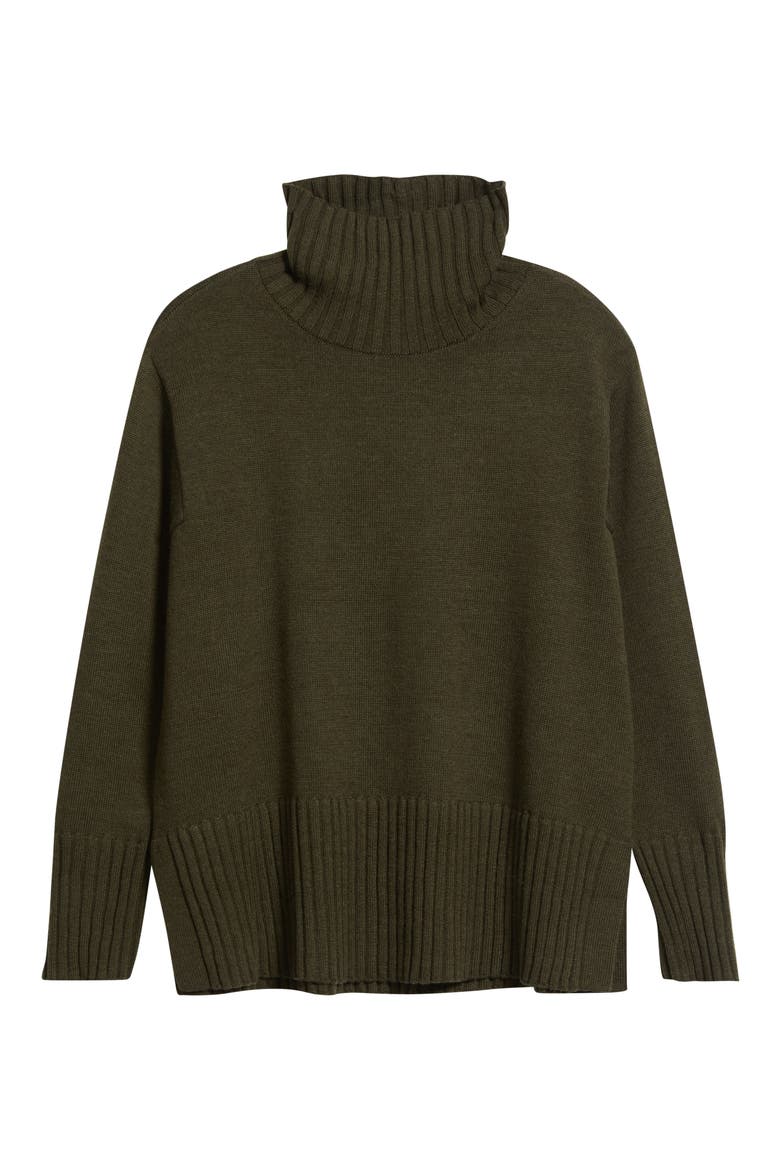 Turtleneck Merino Wool Sweater, Alternate, color, WOODLAND