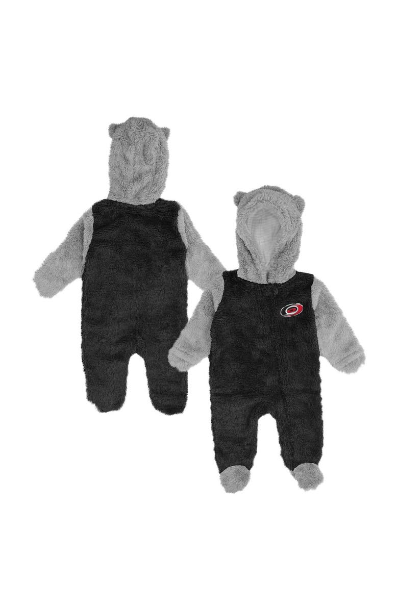 Outerstuff Newborn & Infant Black Carolina Hurricanes Game Nap Teddy Fleece Bunting Full-Zip Sleeper, Main, color, 