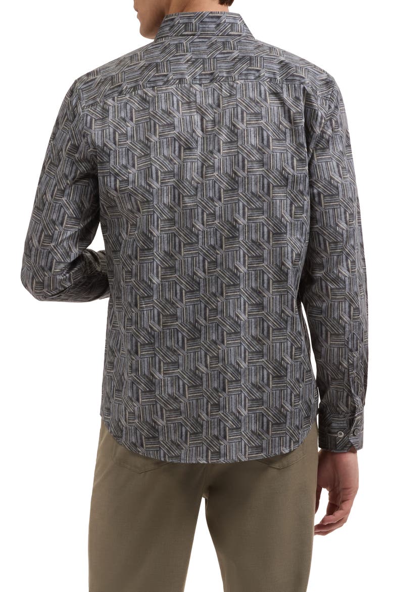 Julian Shaped Long Sleeve Button Up Shirt, Alternate, color, CEMENT