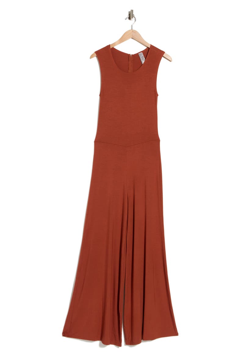 Sleeveless Wide Leg Jumpsuit, Alternate, color, HAZELNUT