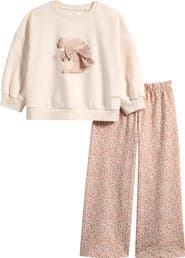 NEXT Kids' Bunny Sweatshirt & Floral Print Pants Set