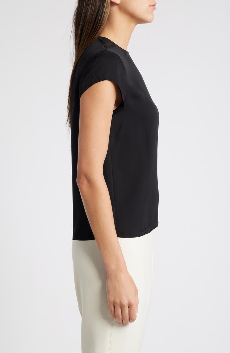 Theory Cap Sleeve Silk Top, Alternate, color, Black - 001