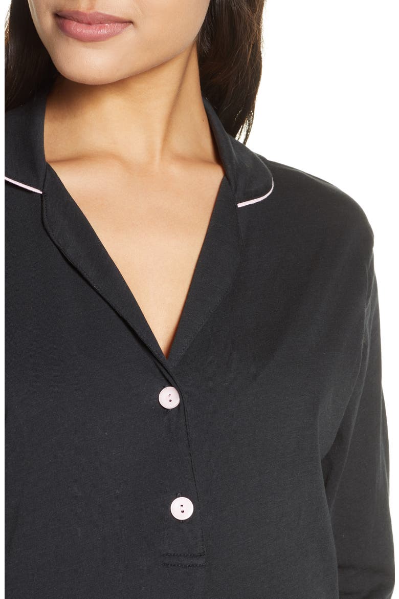 Maternity/Nursing Nightshirt, Alternate, color, BLACK