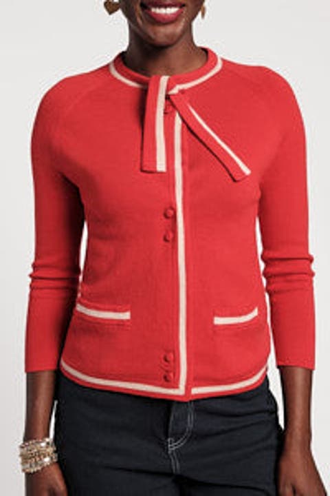 Border Tie Neck Cardigan