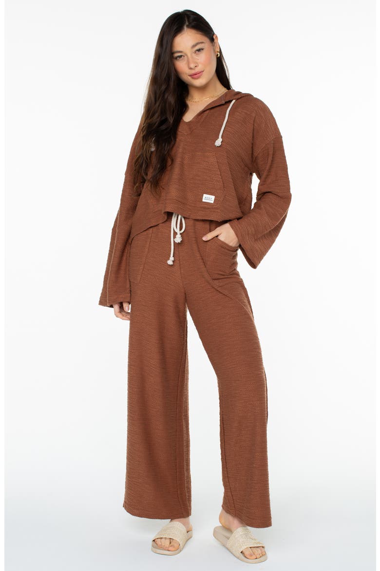 Beach Breeze Split Hem Pants, Alternate, color, CAROB BROWN