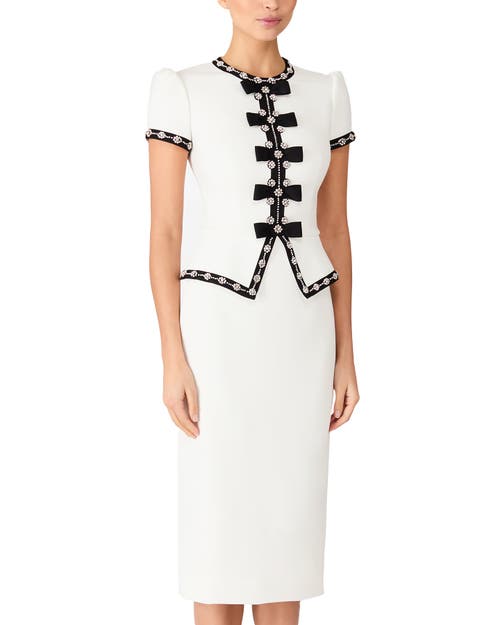 Jenny Packham Bisou Crystal-embellished Midi Dress In White