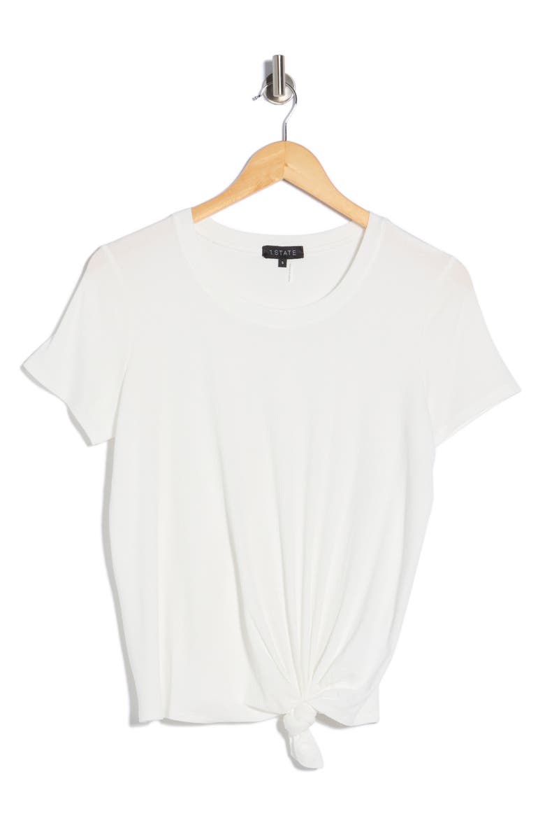 1.STATE Rib Tie Hem T-Shirt, Main, color, New Ivory