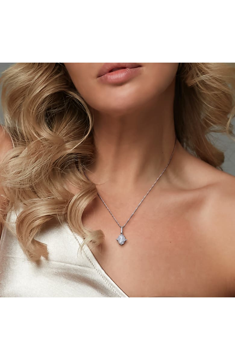 Julianna B. Lab-Grown Diamond Halo Pendant Necklace 14k, Alternate, color,