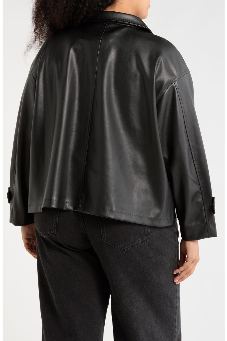 Faux Leather Jacket, Alternate, color, BLACK