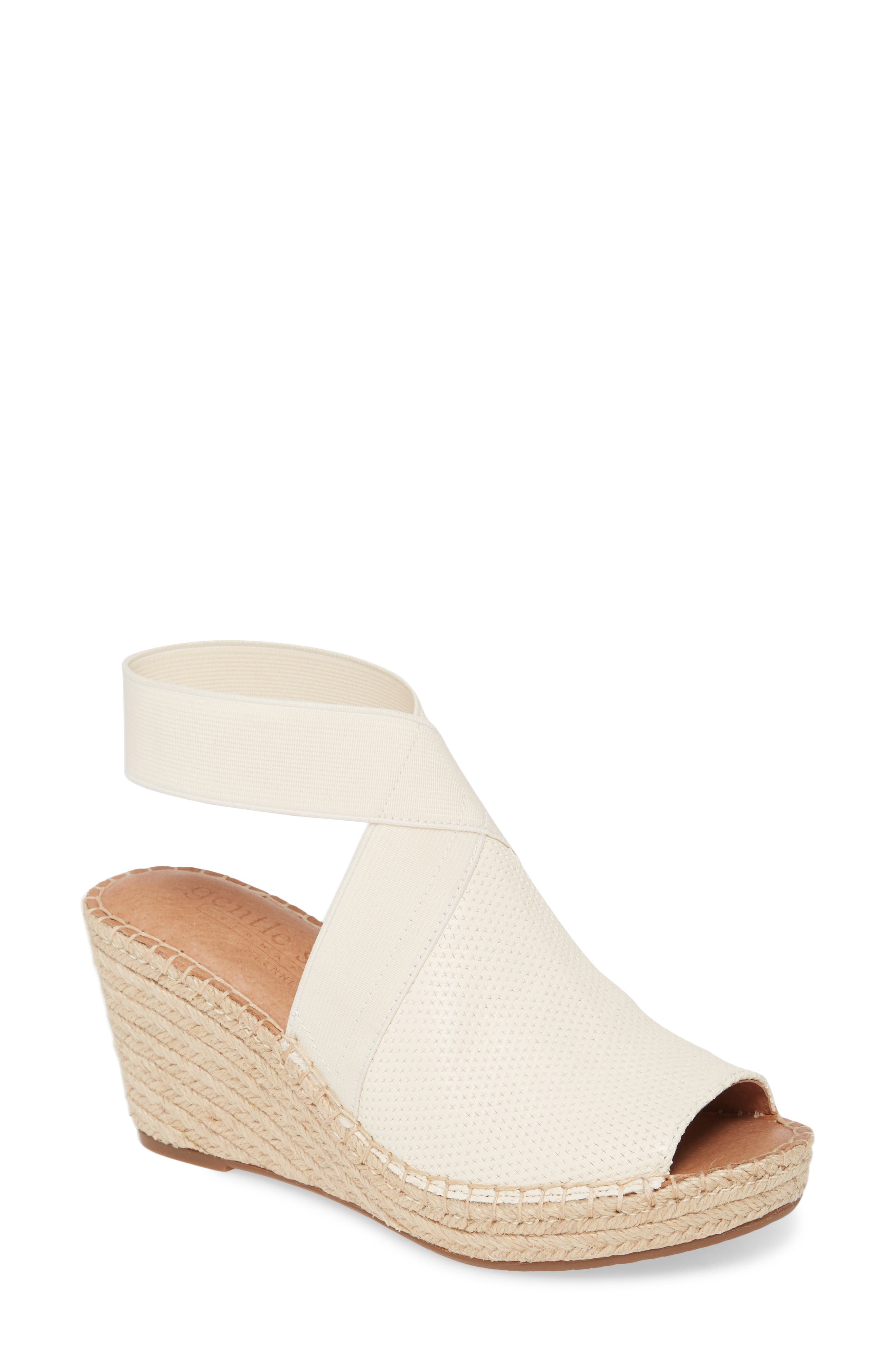 Signature Colleen Espadrille Wedge, Main, color, WHITE LEATHER
