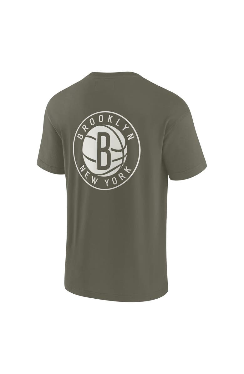 Fanatics Signature Unisex Fanatics Signature Olive Brooklyn Nets Elements Super Soft Short Sleeve T-Shirt, Alternate, color, Olive