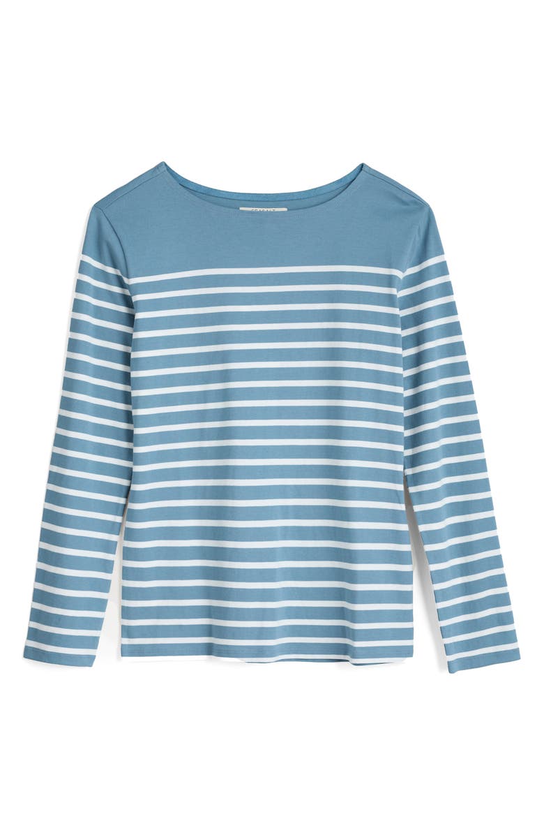 Seasalt Cornwall Sailor Stripe Long Sleeve Organic Cotton T-Shirt, Alternate, color, Falmouth Breton Horizon Chalk