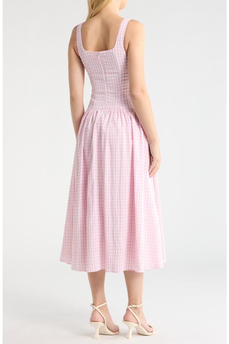 Cara Gingham Dress, Alternate, color, PINK GINGHAM
